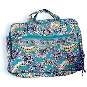 Vintage Vera Bradley Blue Peacock Laptop Tote Bag